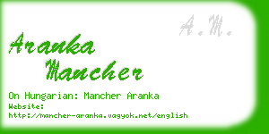aranka mancher business card